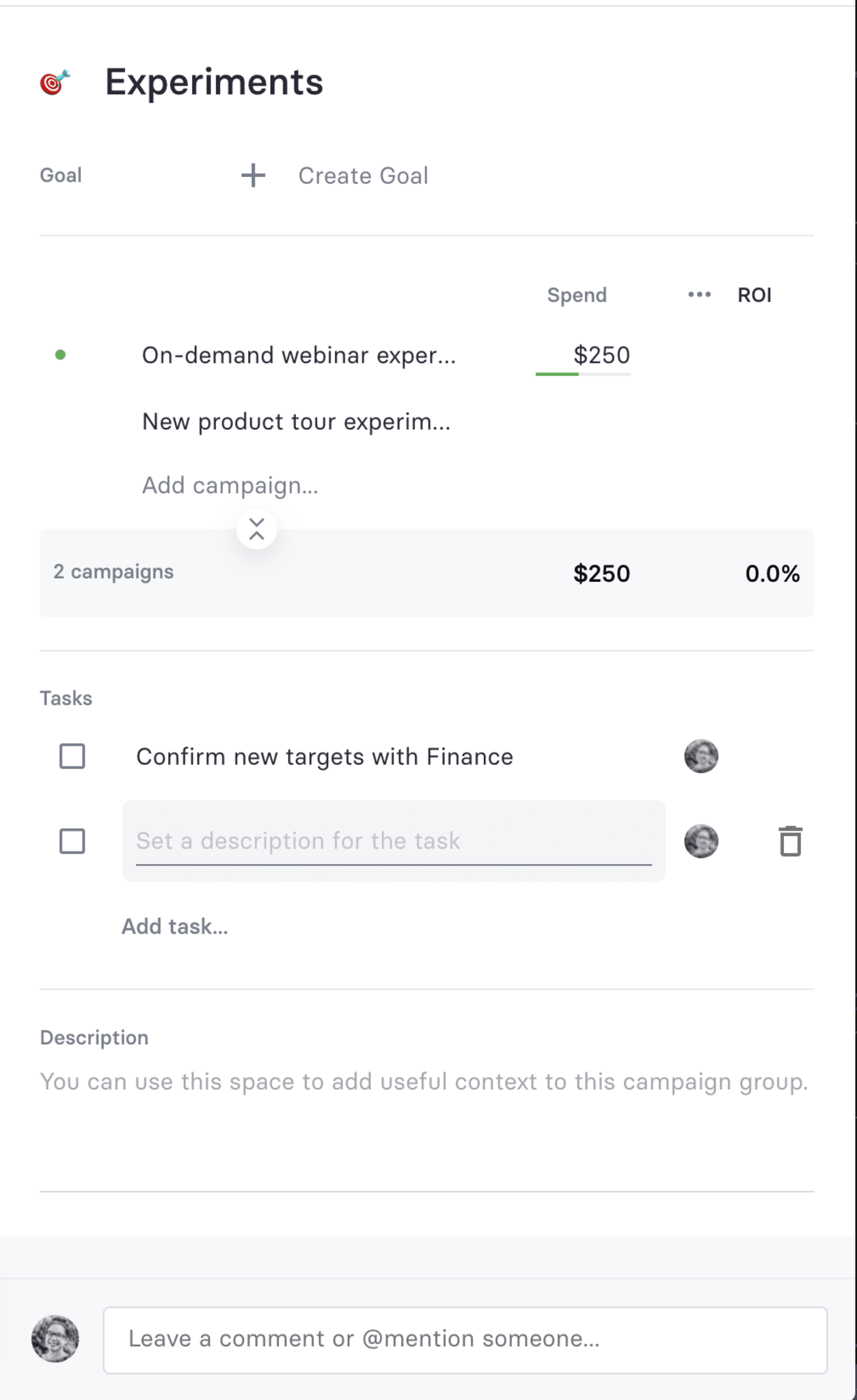 Add tasks to campaign groups